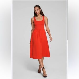 SPANX Red Sleeveless Midi Dress